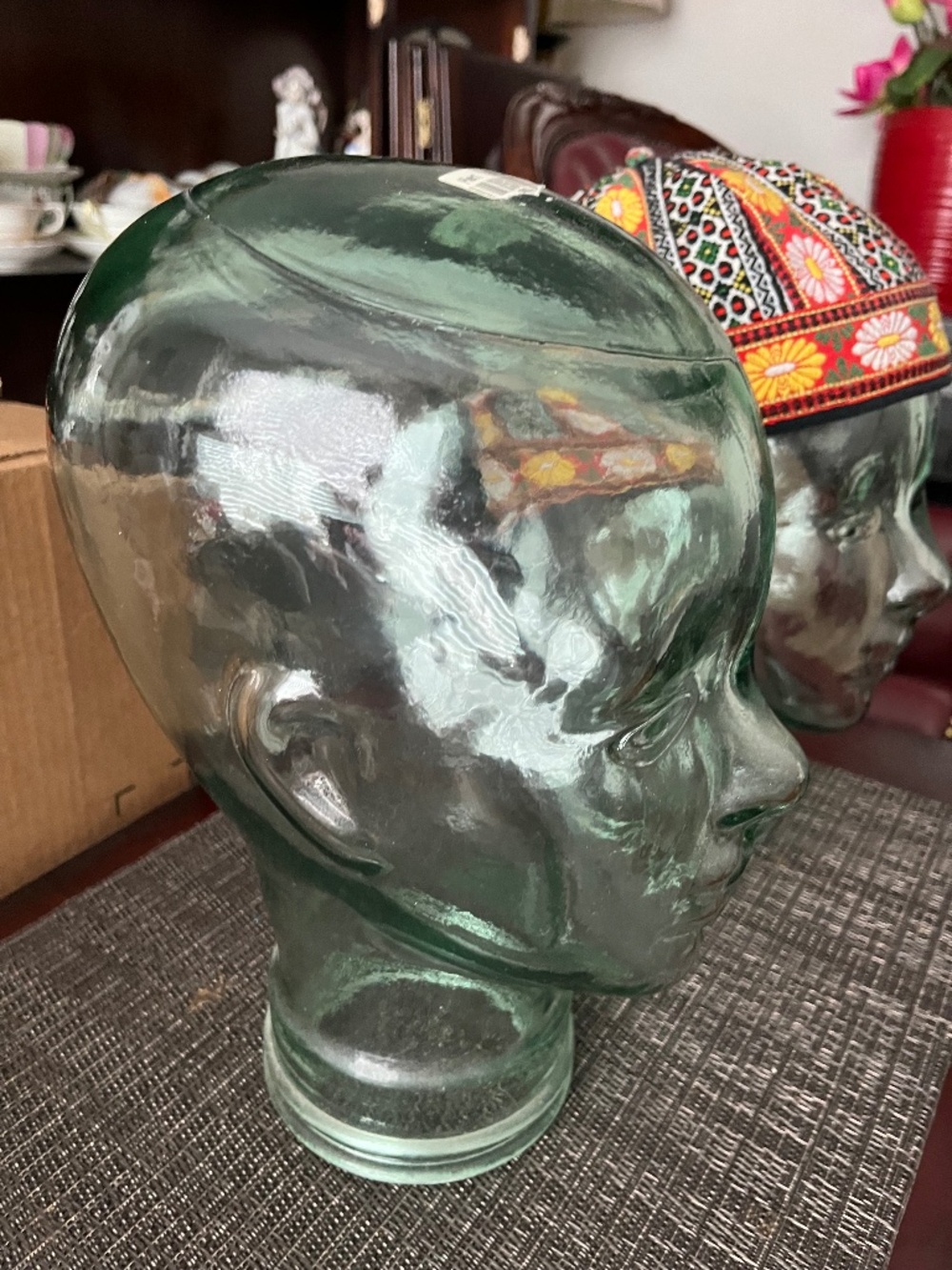 Vintage transparent mannequin glass head (s)